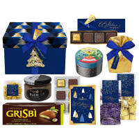 Набор с конфетами: ассорти, суфле, драже, риет, печенье, чай