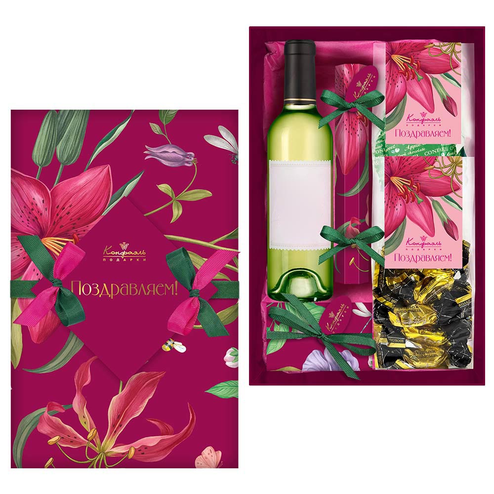 Набор: шоколад, конфеты ассорти, сухофрукты, мармелад-суфле 385г