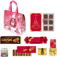 Термопакет "Дед Мороз" с конфетами, медом, чаем (застежка-липучка многоразовая)