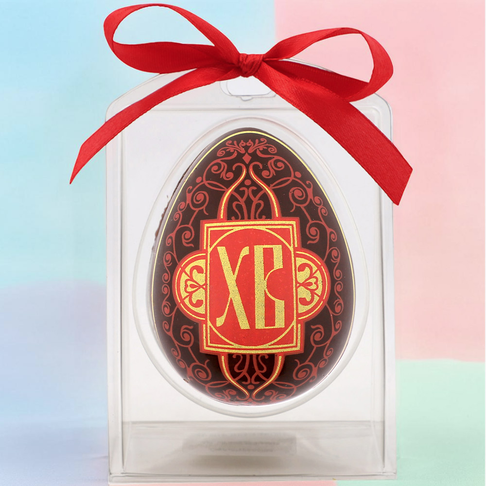 Яйцо из молочного шоколада с декором красно-желтый ХВ 30г