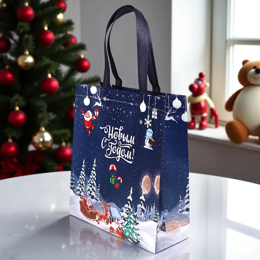 Сумка- шоппер "С Новым годом" 30х35х13см