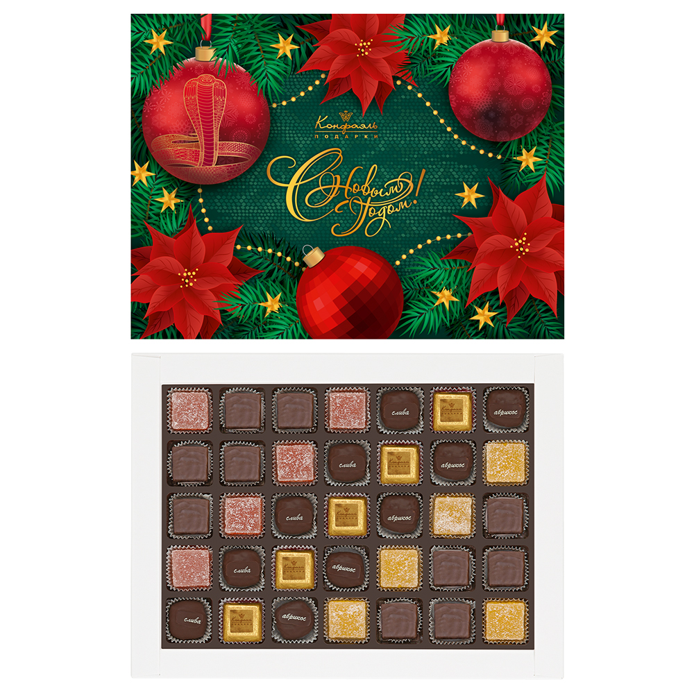 Набор конфет ассорти, сухофруктов и мармелада 355г из коллекции Символы года 2025