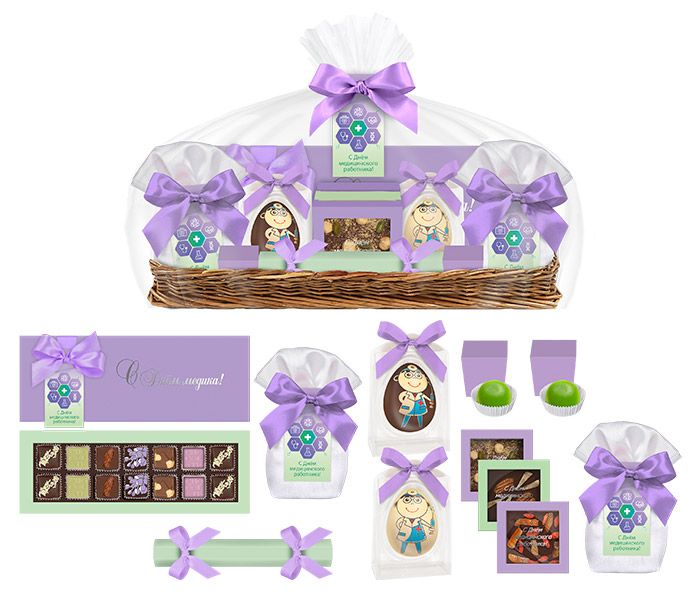 Корзина шоколада, конфет и драже  Корзина шоколада, конфет и драже