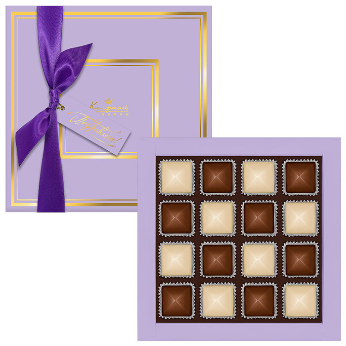 Шоколадные конфеты ассорти набор сиреневый 170г из коллекции Птицы райского сада Шоколадные конфеты ассорти набор сиреневый 170г из коллекции Птицы райского сада