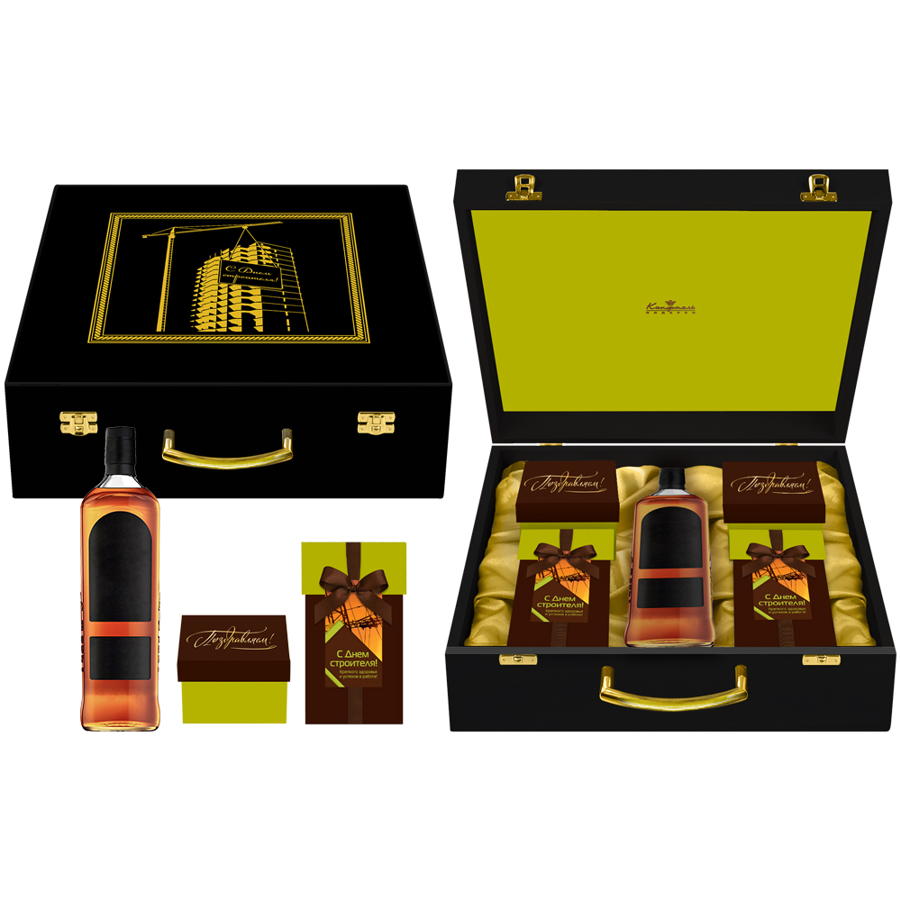 Шкатулка: конфеты мягкий грильяж, марципановые, сухофрукты - День Строителя Шкатулка: конфеты мягкий грильяж, марципановые, сухофрукты - День Строителя