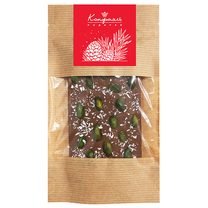 Шоколад молочный с фисташками и кокосовой стружкой Шоколад молочный с фисташками и кокосовой стружкой