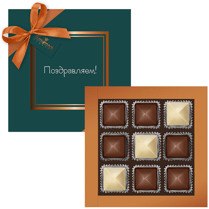 Конфеты ассорти набор зеленый 95г из коллекции Мужская коллекция Конфеты ассорти набор зеленый 95г из коллекции Мужская коллекция