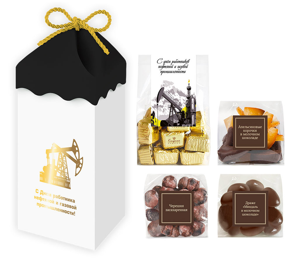Набор: конфеты ассорти, драже, цукаты - День нефтяника  Набор: конфеты ассорти, драже, цукаты - День нефтяника