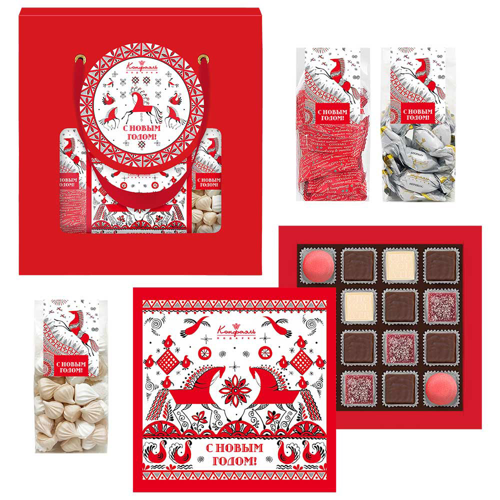 Набор конфет ассорти, суфле, мармелад, сухофрукты, меренги из коллекции Огненная лошадь Набор конфет ассорти, суфле, мармелад, сухофрукты, меренги из коллекции Огненная лошадь