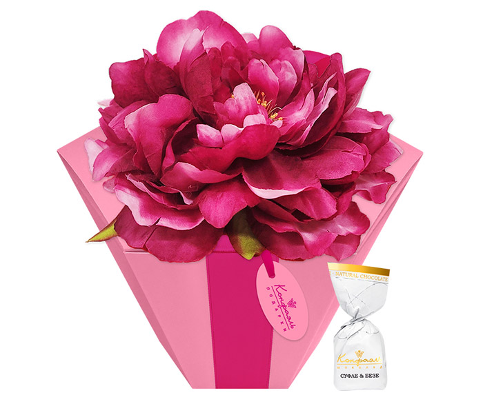 Набор конфет: клубничное суфле и ванильное безе в горьком шоколаде