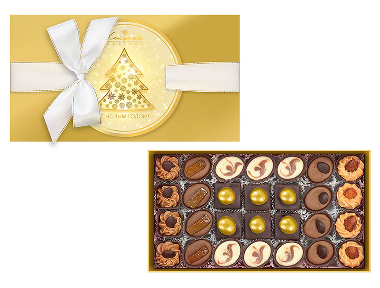 Набор конфет ручной работы золотой 310г Набор конфет ручной работы золотой 310г