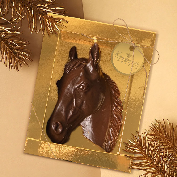 Шоколад молочный барельеф Лошадь 60г из коллекции Символы года 2026 Шоколад молочный барельеф Лошадь 60г из коллекции Символы года 2026