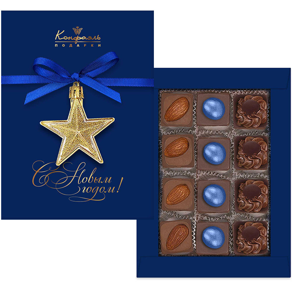 Конфеты ручной работы 140г из коллекции Элегантная зима