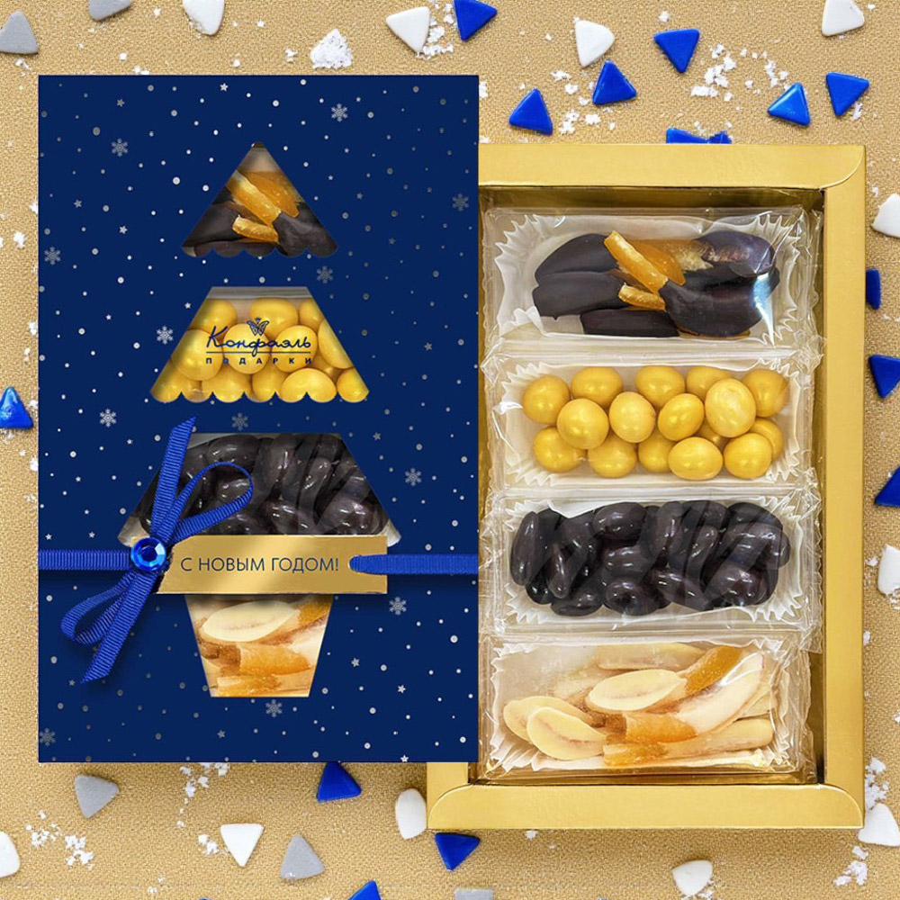 Цукаты в молочном и белом шоколаде, драже в белом шоколаде, драже в молочном шоколаде 190г из коллекции Элегантная зима Цукаты в молочном и белом шоколаде, драже в белом шоколаде, драже в молочном шоколаде 190г из коллекции Элегантная зима