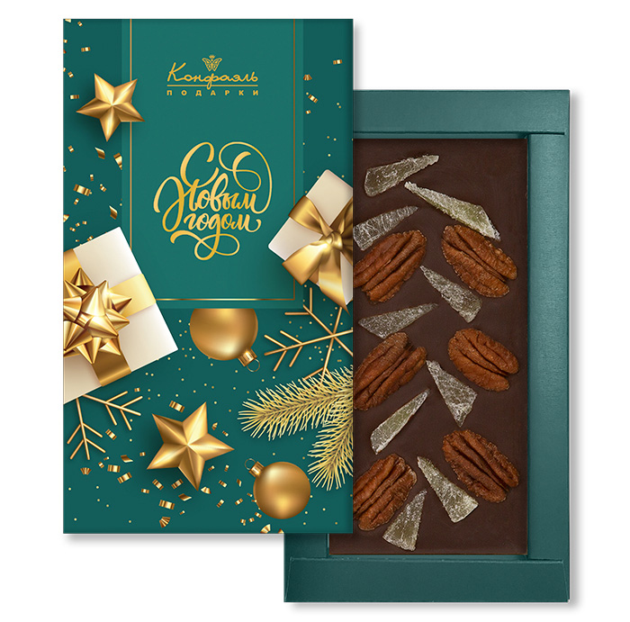 Шоколад горький с цукатами и орехом Шоколад горький с цукатами и орехом