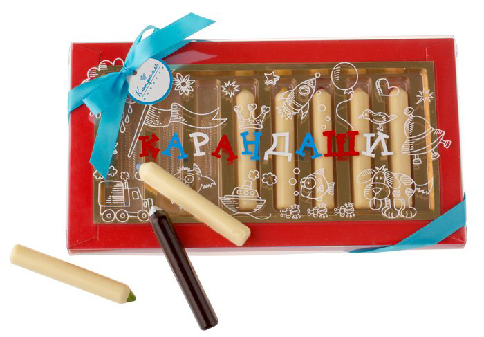 Набор с шоколадом и мармеладом карандаши