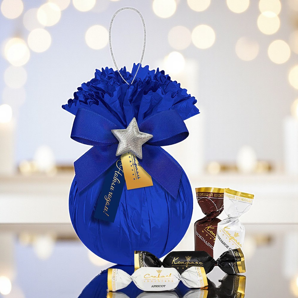 Конфеты суфле, сухофрукты в горьком шоколаде 120г из коллекции Элегантная зима