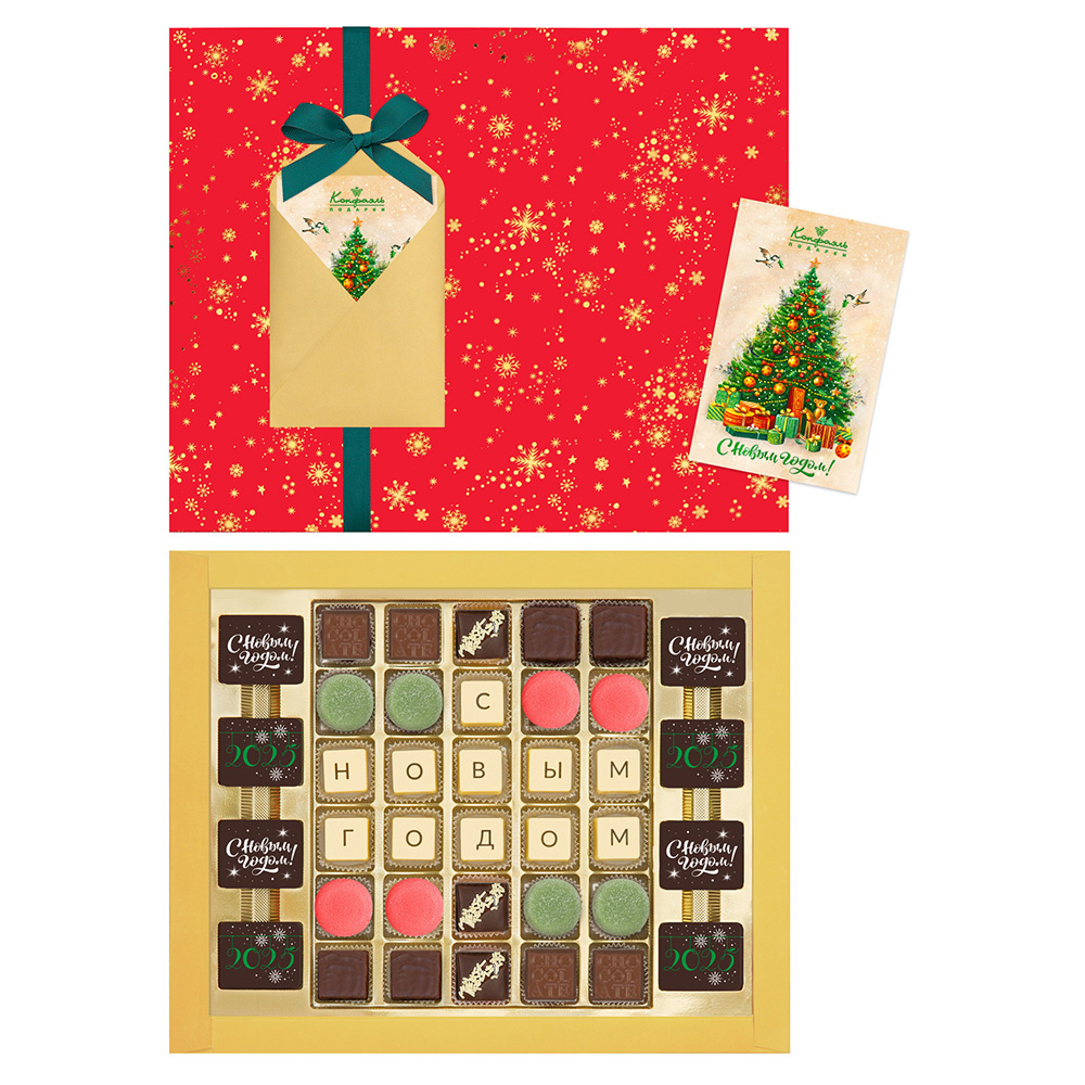 Набор конфет и шоколада с декором 415г из коллекции Новогоднее настроение.Зима Набор конфет и шоколада с декором 415г из коллекции Новогоднее настроение.Зима