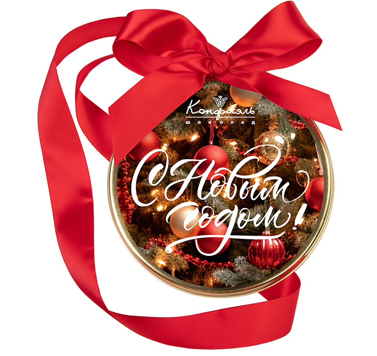Медаль из молочного шоколада с декором С Новым Годом 70г Медаль из молочного шоколада с декором С Новым Годом 70г