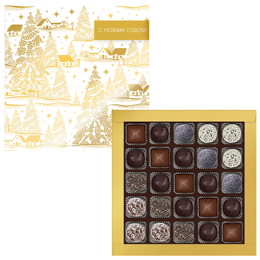 Набор конфет ручной работы из хурмы и абрикоса, ирис, ассорти 280г из коллекции Золото зимы