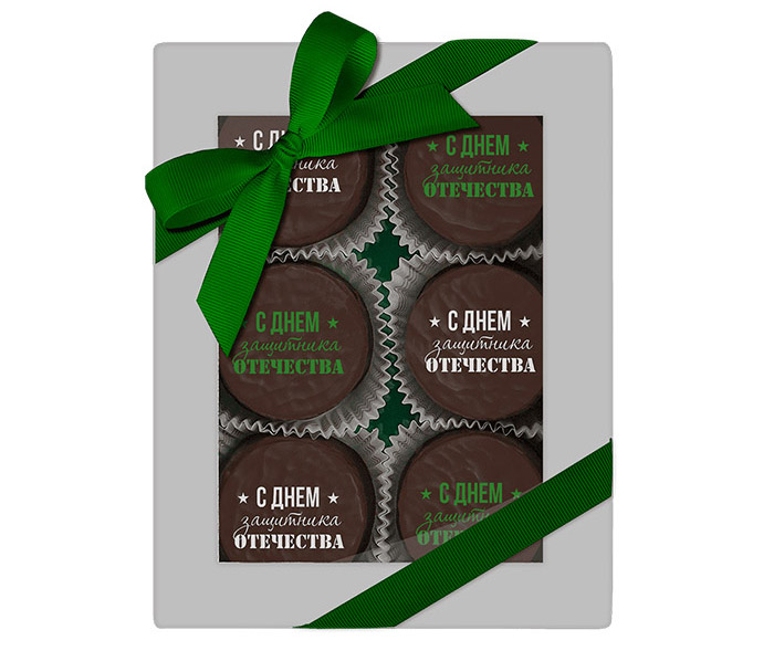Суфле в шоколаде с декором 23 февраля 220г из коллекции 23 февраля Суфле в шоколаде с декором 23 февраля 220г из коллекции 23 февраля