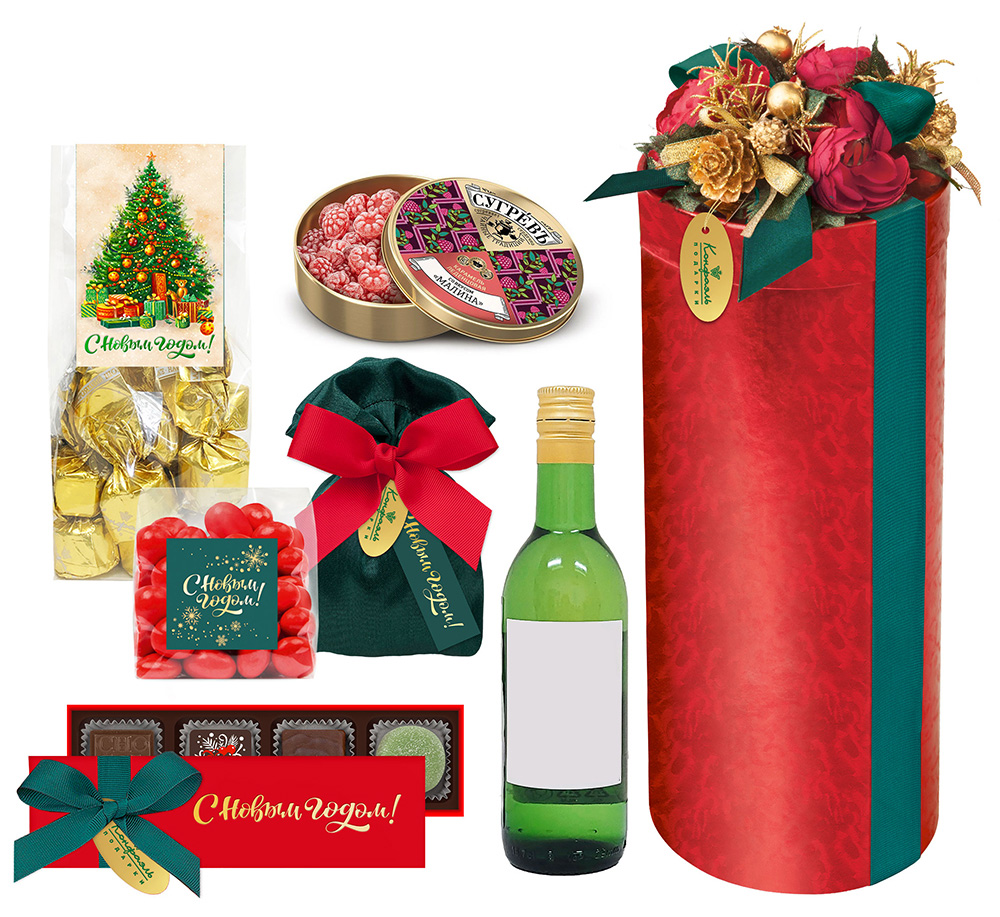 Набор: конфеты ассорти, драже, карамель из коллекции Новогоднее настроение.Зима 