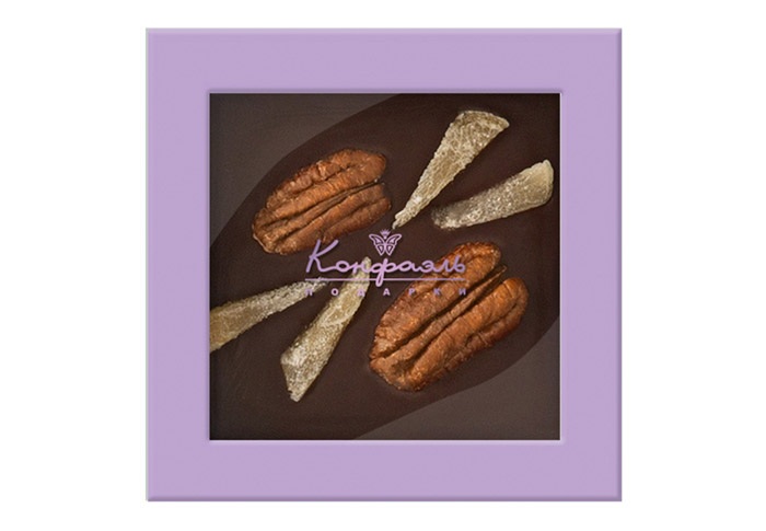 Шоколад горький с цукатами имбиря и орехом пекан Шоколад горький с цукатами имбиря и орехом пекан