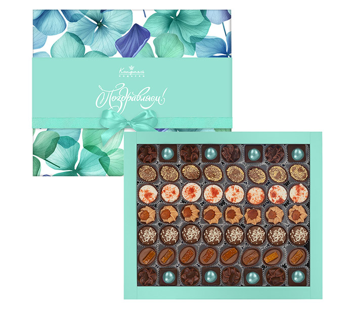 Набор конфет ручной работы бирюзовый Набор конфет ручной работы бирюзовый