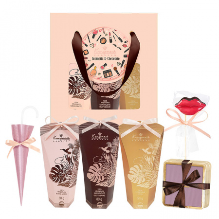 Набор шоколада, конфет ручной работы, косметики 570г