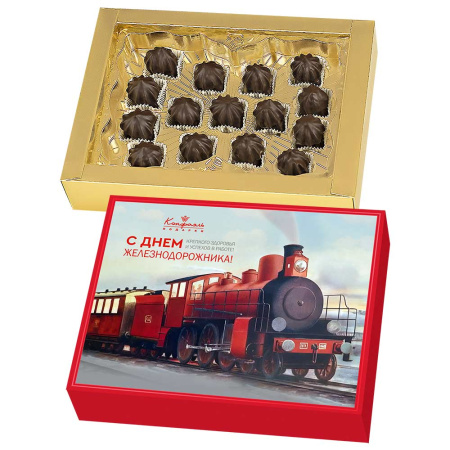 Кофейное суфле и безе, клубничное суфле и безе "С Днем железнодорожника!"