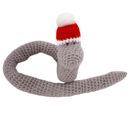 Мягкая игрушка змея серая