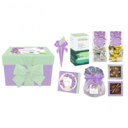 Подарочный набор чая, сухофруктов в шоколаде, драже, шоколада