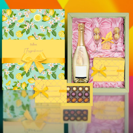 Набор бокалов и конфет ручной работы