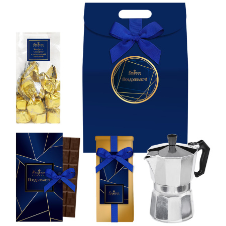 Набор: шоколад, кофе, кофеварка, ассорти