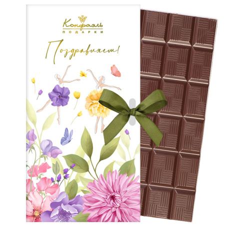 Шоколад молочный с декором поздравляем 60г