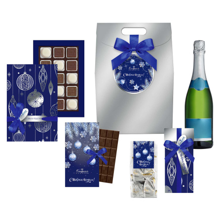 Набор серебряный: конфеты ассорти, суфле-безе, мягкий грильяж