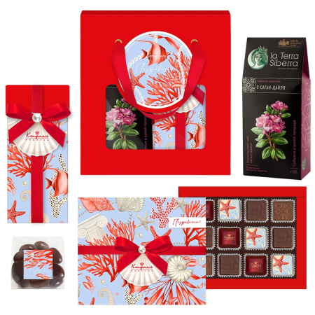 Набор: драже, ассорти, мармелад, чай 420г