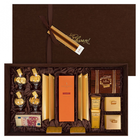 Набор: конфеты ассорти, ручной работы, марципановые, бокалы,