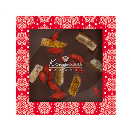 Шоколад горький с ягодами годжи и цукатами (апельсиновые корочки) 35г