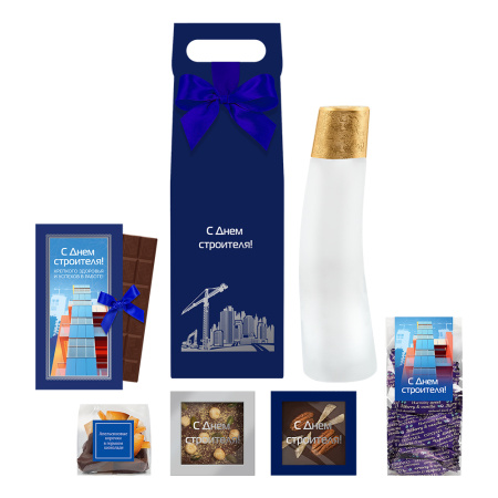 Набор синий С Днем строителей: цукаты, шоколад, мармелад суфле