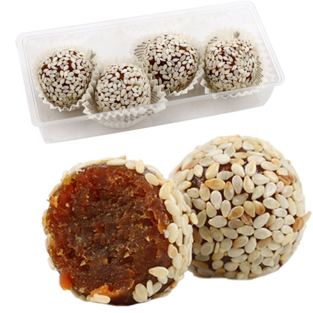 Лилаки конфеты ручной работы из абрикоса с кунжутом 40г