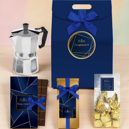 Набор: шоколад, кофе, кофеварка, ассорти