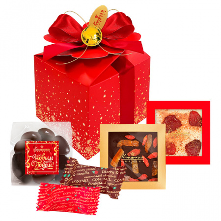 Подарочный набор Куб: шоколад, драже, конфеты 250г