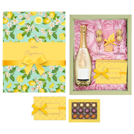 Набор бокалов и конфет ручной работы