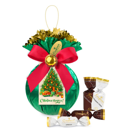 Ёлочная игрушка с конфетами суфле, сухофруктами 130г Ёлочная игрушка с конфетами суфле, сухофруктами 130г