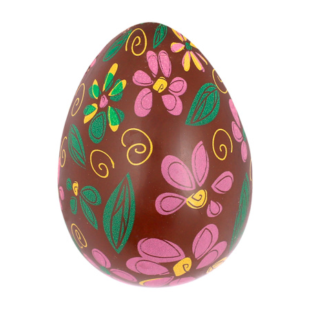Яйцо из молочного шоколада с декором авангардные цветы 30г