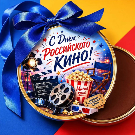 "С Днем российского кино" шоколадная медаль