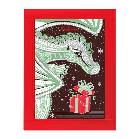 Открытка из горького шоколада с декором дракон