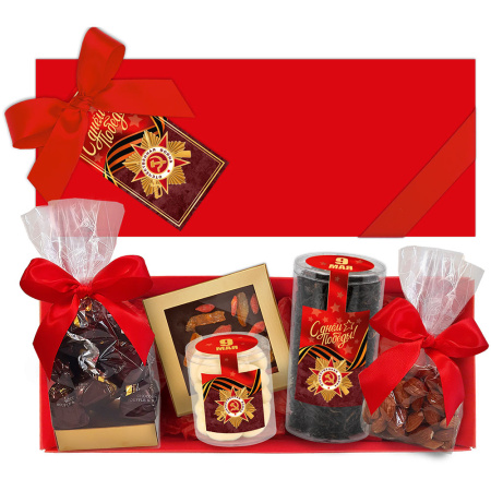 Набор "С Днем Победы!": шоколад, чай, драже