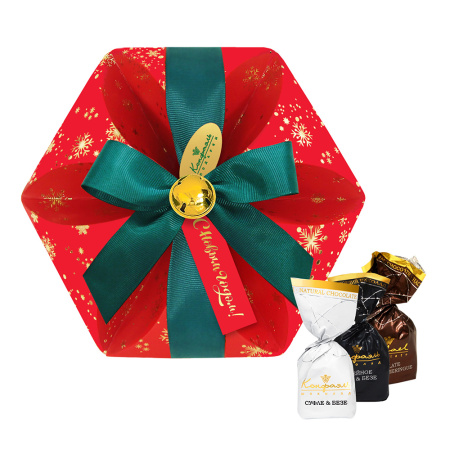 Набор красный с конфетами суфле-безе в шоколаде 295г